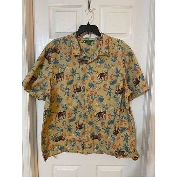 DIP 2XLT Men’s Button Shirt Tropical Tigers - Picture 1 of 4